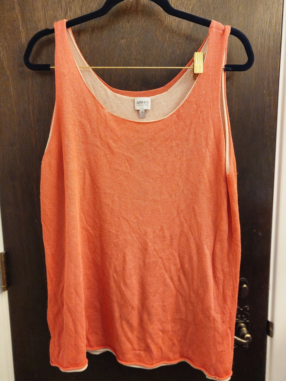 Rare Y2K Armani Collezioni Knit Scoop Neck Tank Top - Size 16